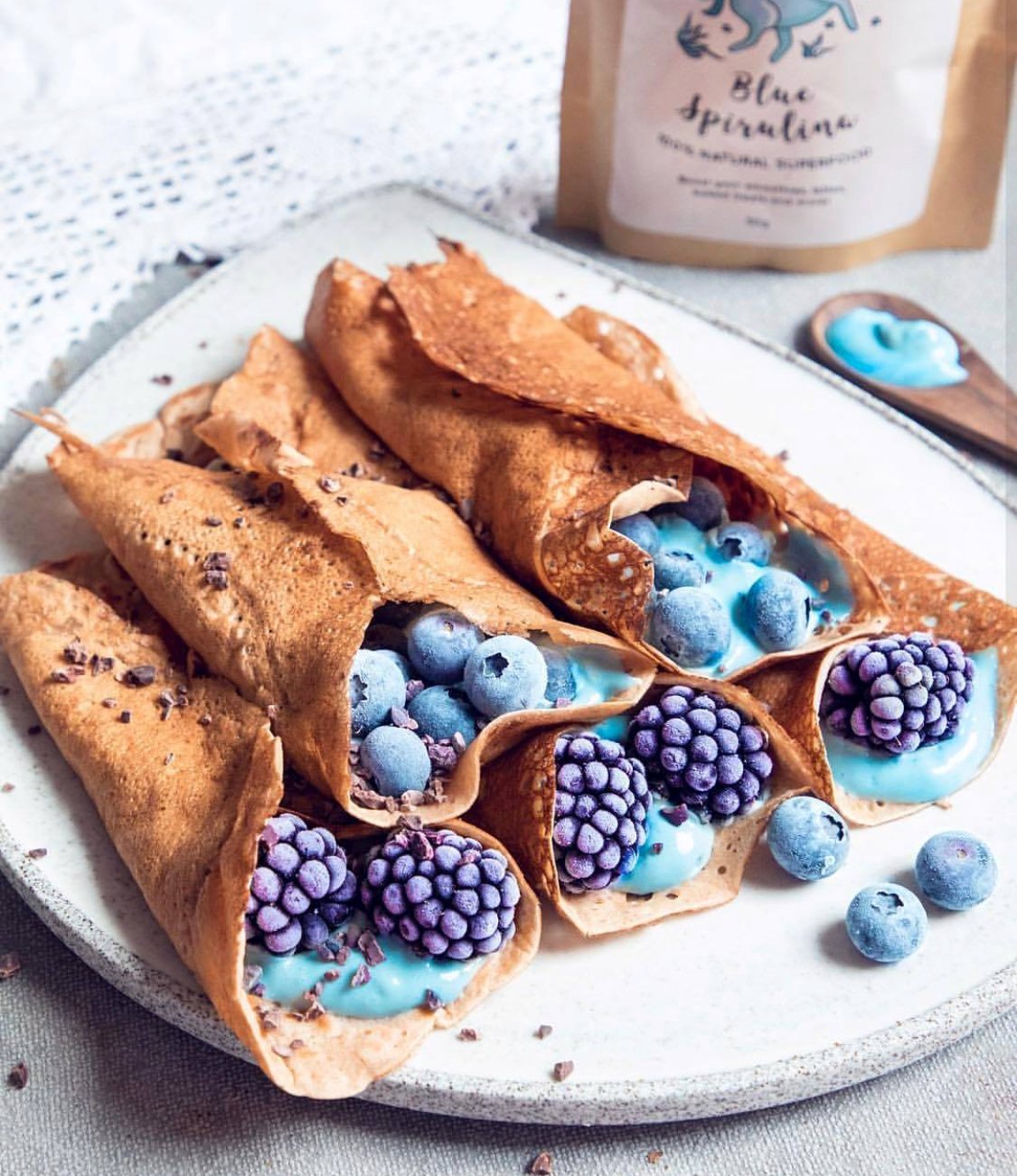 Blue Unicorn Filled Crepes