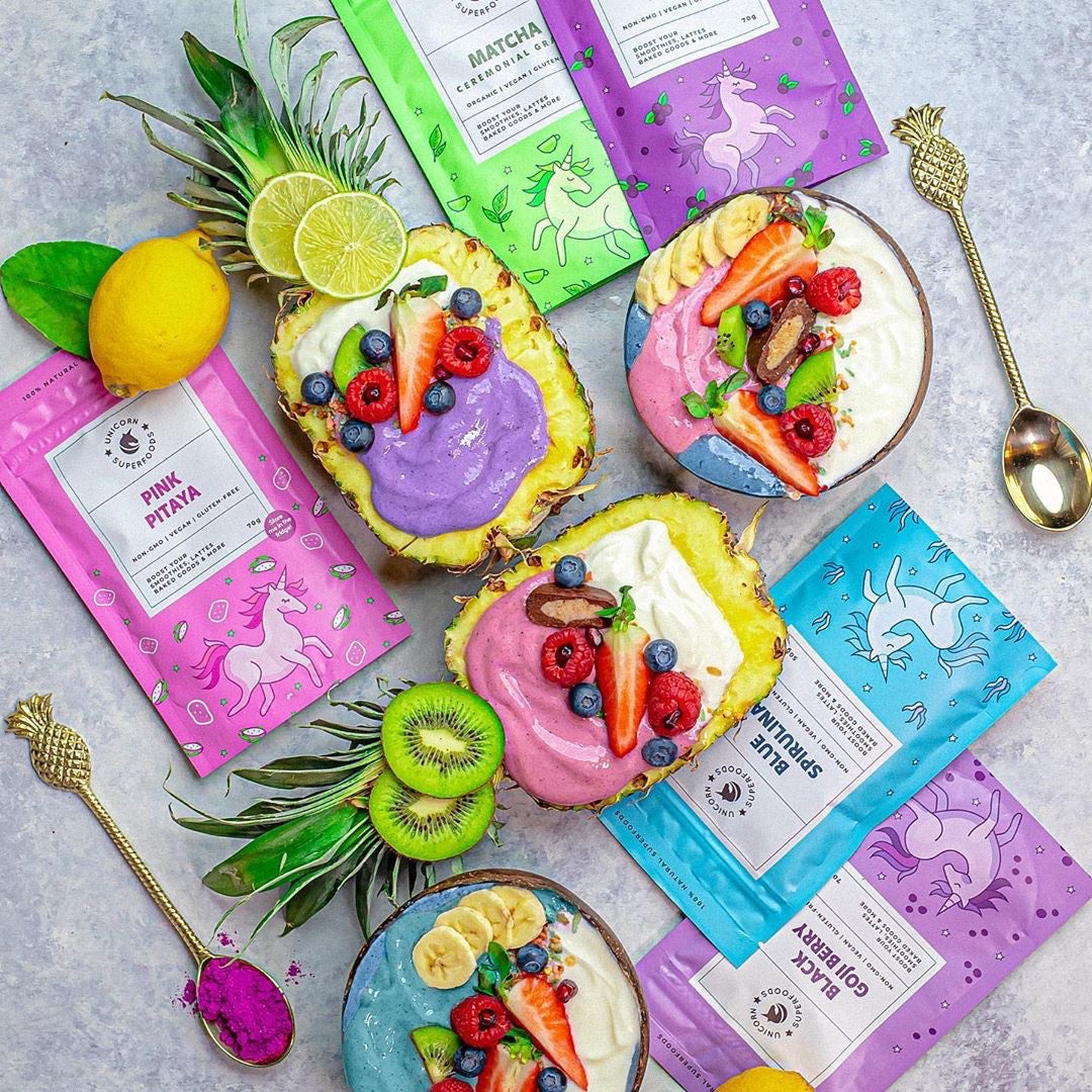 Colourful and nutritional superfood powders