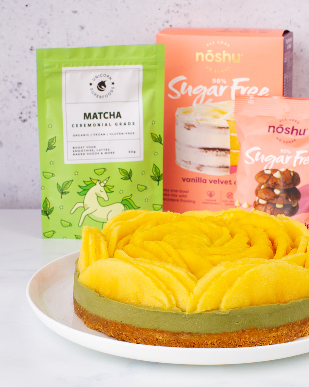 Mango Matcha Cheesecake