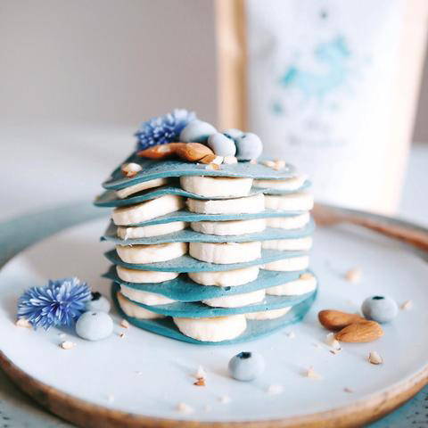 Blue Spirulina Pancakes