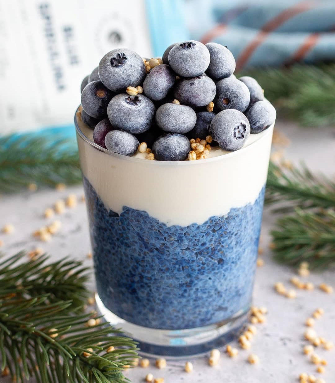 Christmas Chia Blue Pudding