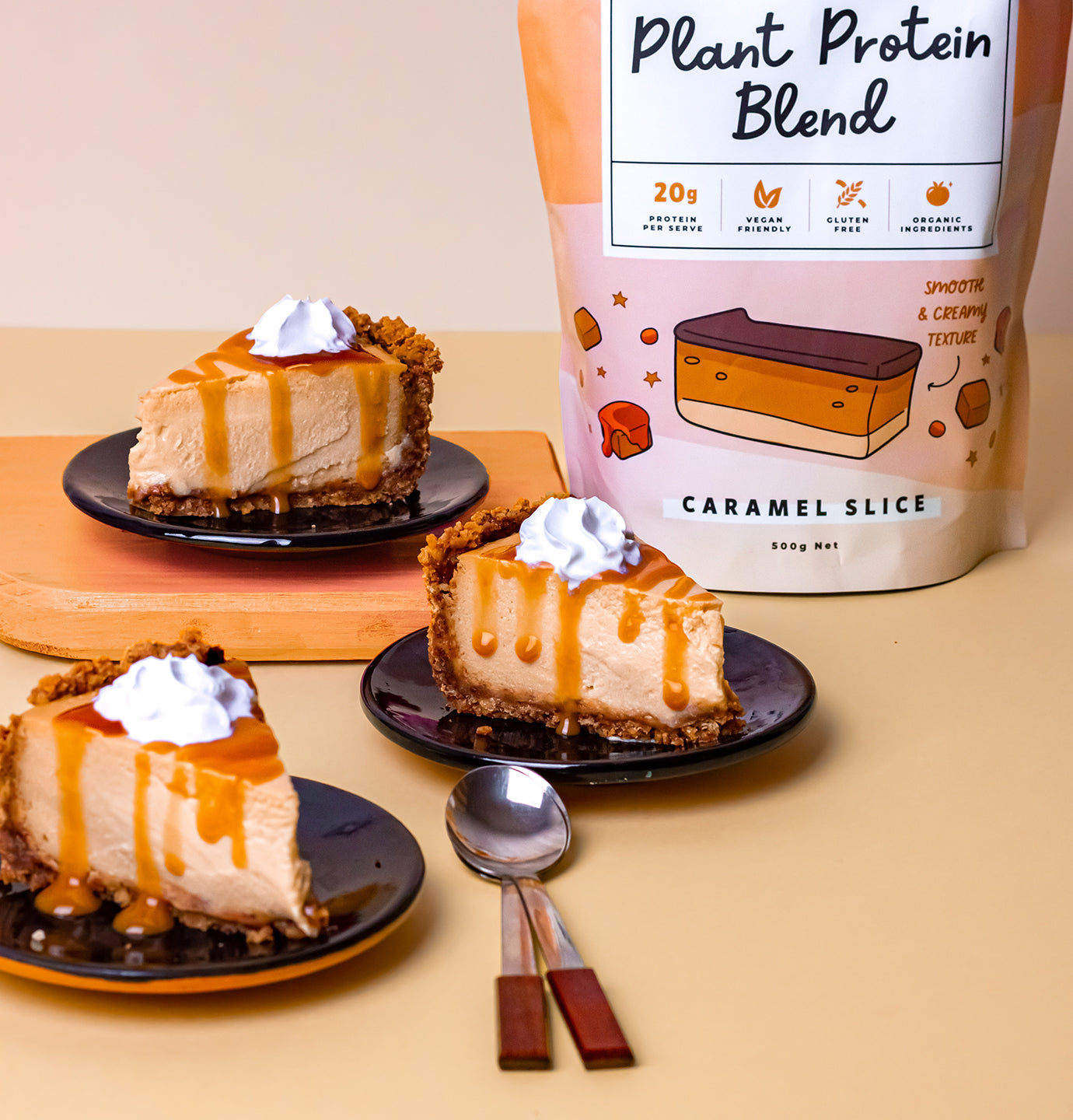 caramel protein cheesecake