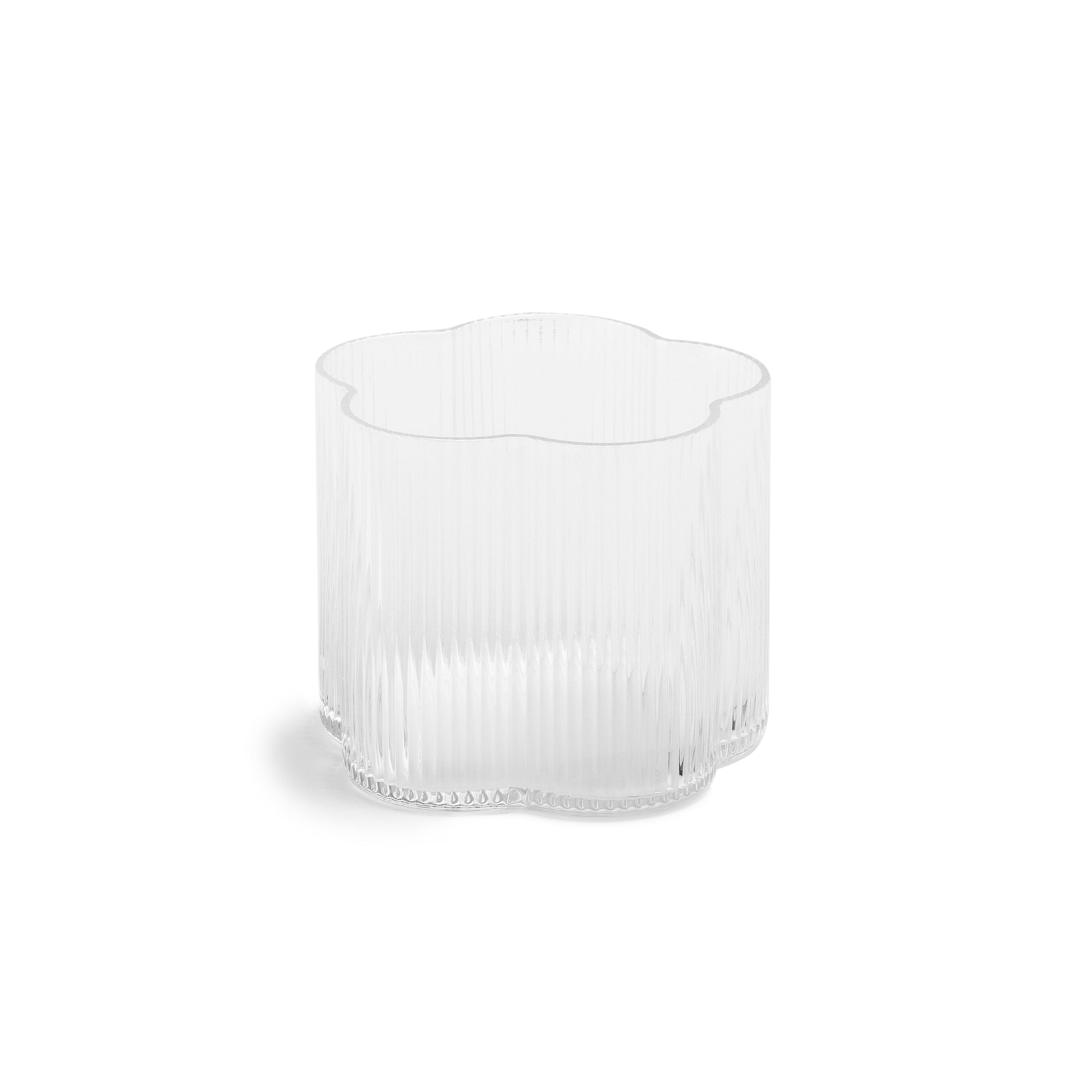 Flower Ribbed Glass Cup