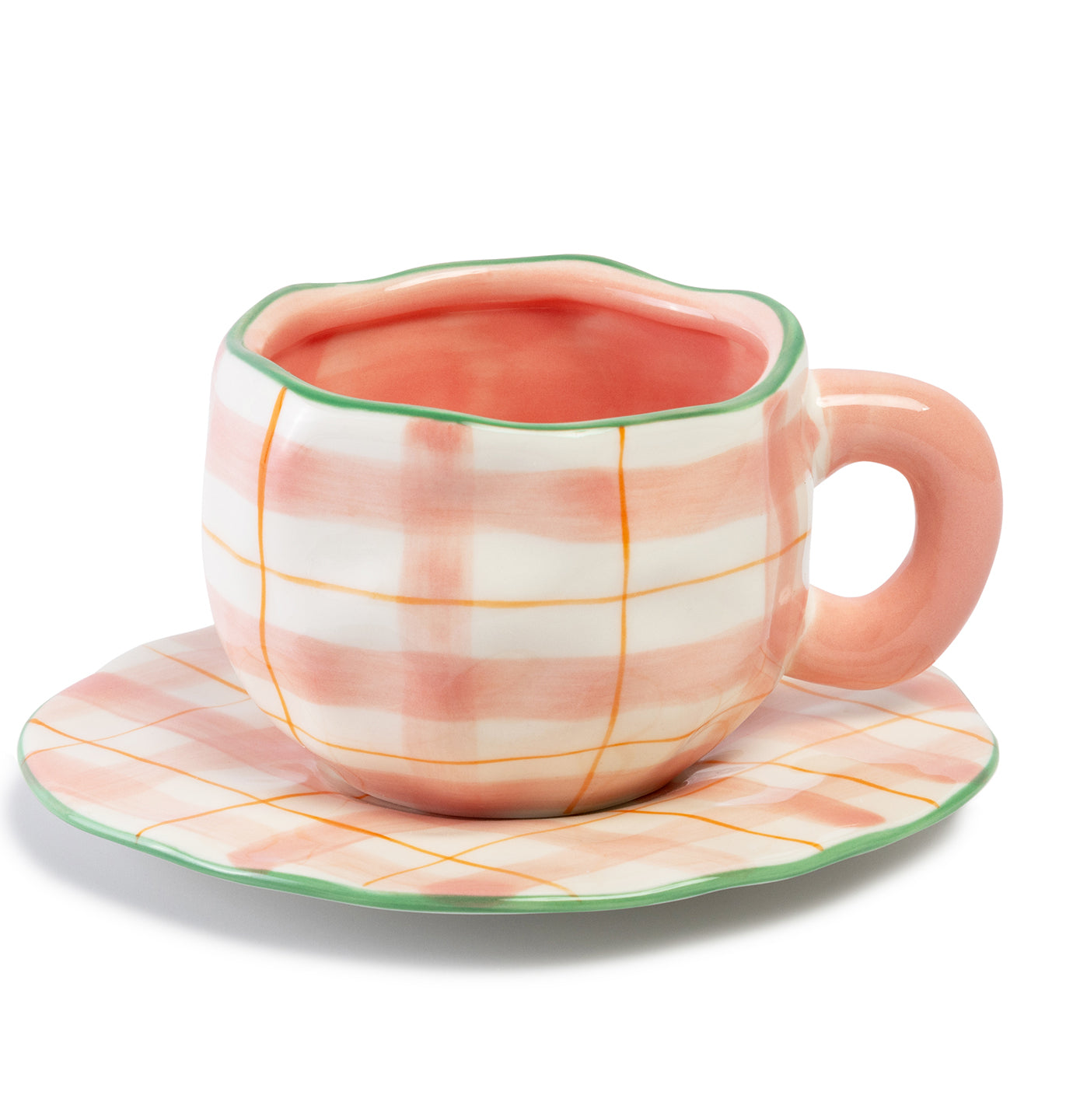 Pink Checkered Mug