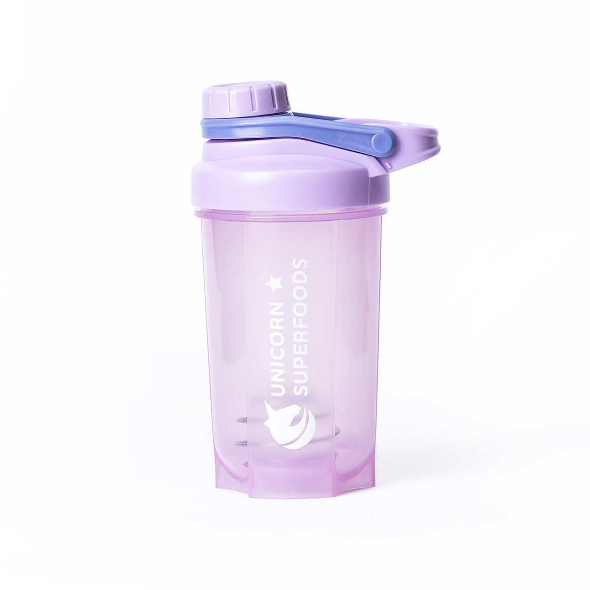 purple protein shaker bottle