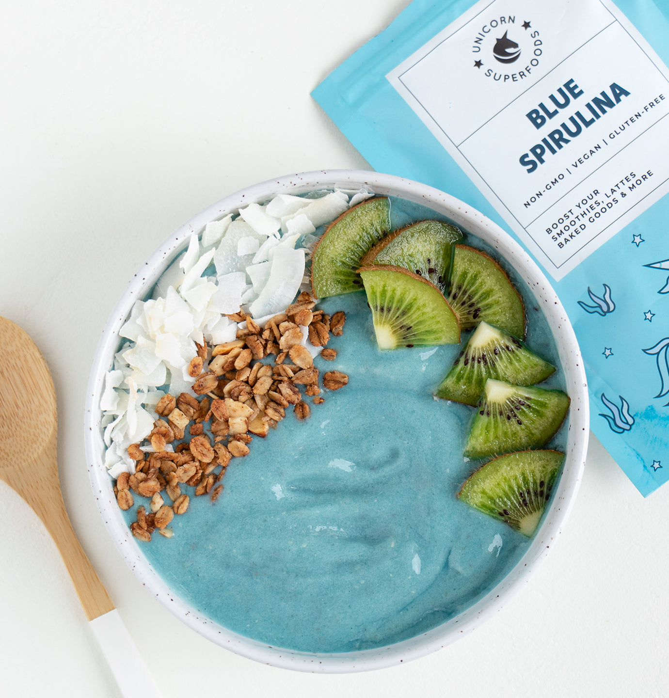 healthy blue smoothie bowl