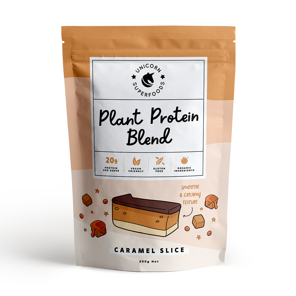 caramel slice plant protein