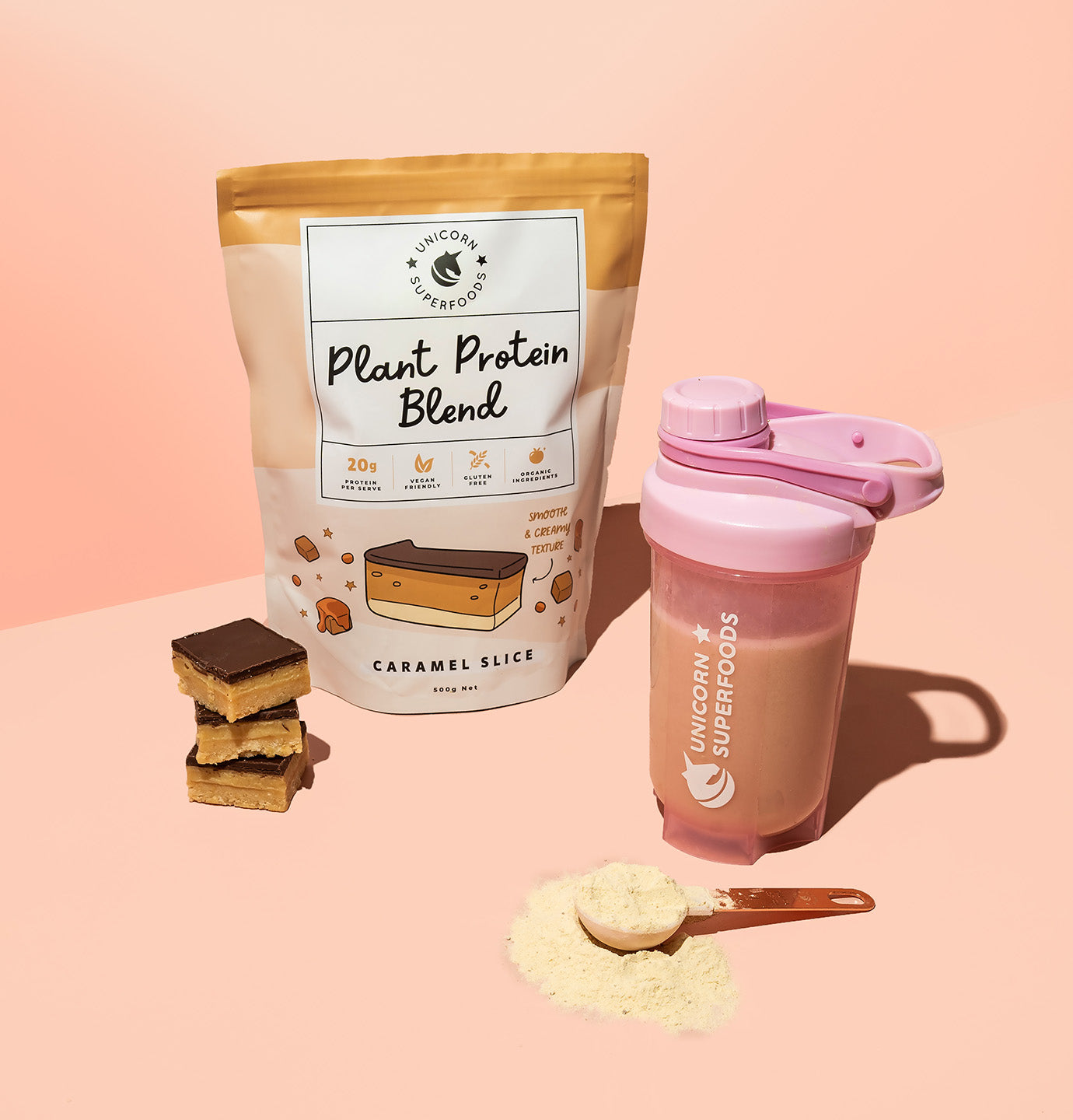 caramel plant protein powder