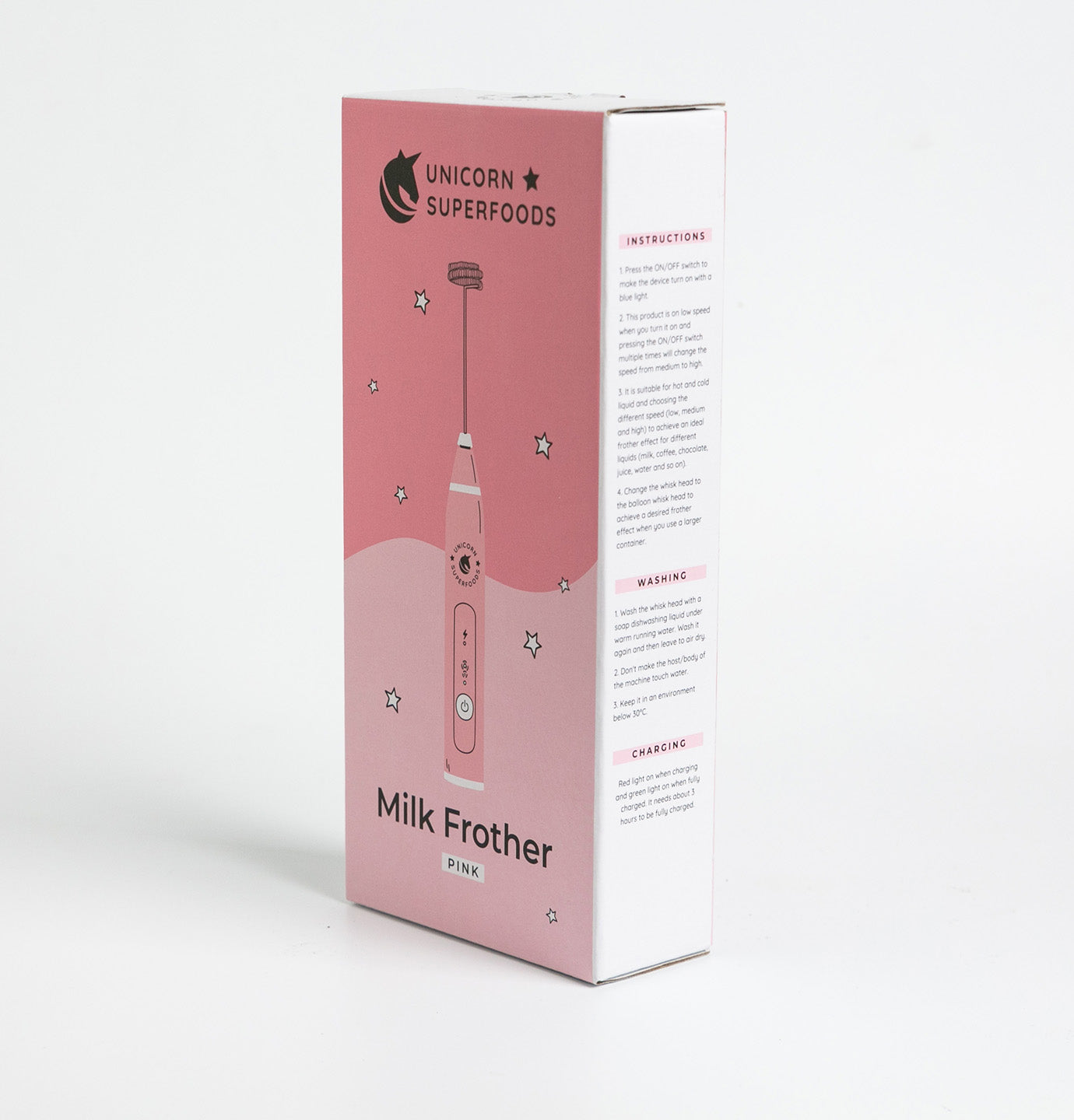 Christmas Pink Electric Milk Frother Handheld Foam Maker Usb Egg