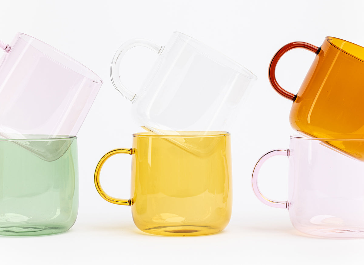 coloured Borosilicate Glass Mug