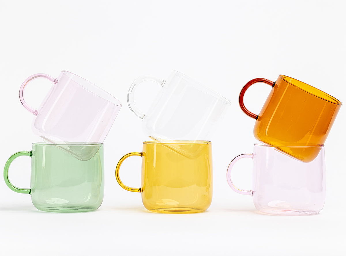 coloured Borosilicate Glass Mug