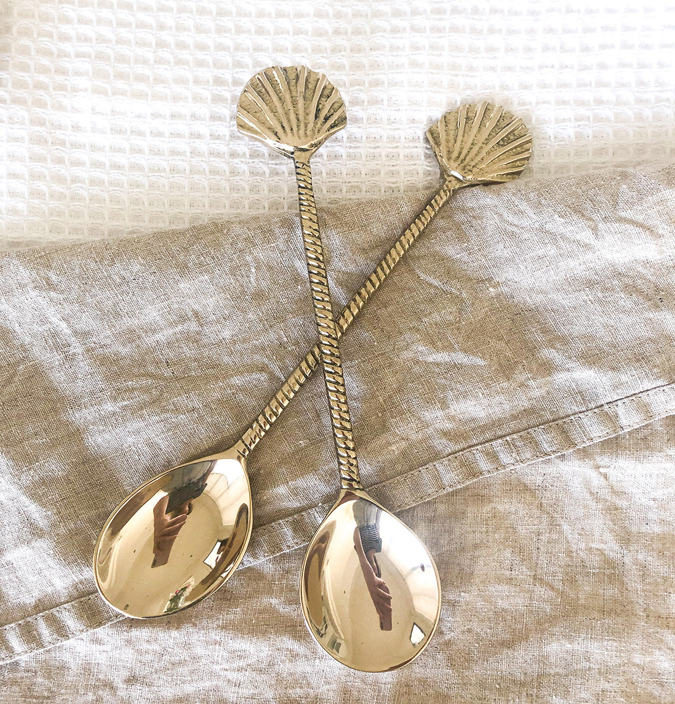 gold shell spoons